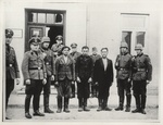 Functionaries of the German Security Police with three Poles sentenced to death before departure to the execution site. The photograph was taken in Skarżysko-Kamienna, probably in Płońsk, September 1939 (State Archive in Radom)