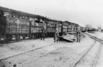 Jews in narrow-gauge cars on their way to the death camp at Chełmno (ŻIH)